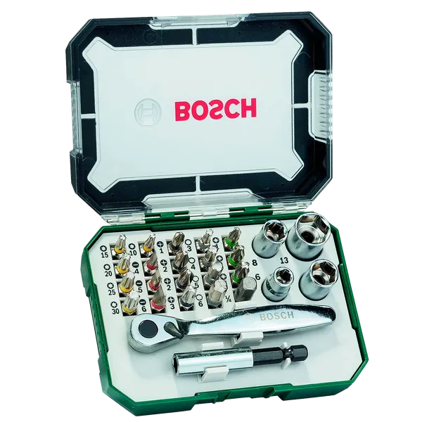 Juego de Puntas y Dados Bosch 26pzas